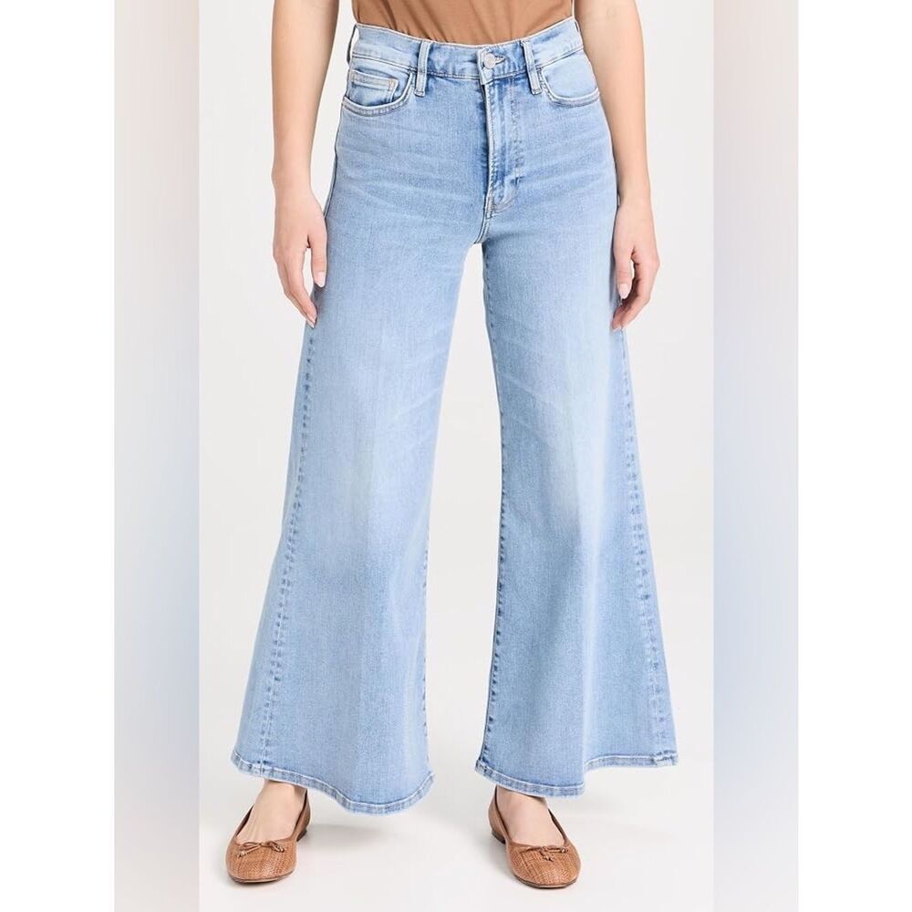 Frame Denim Le Palazzo Crop Light Blue Wide-Leg Jeans